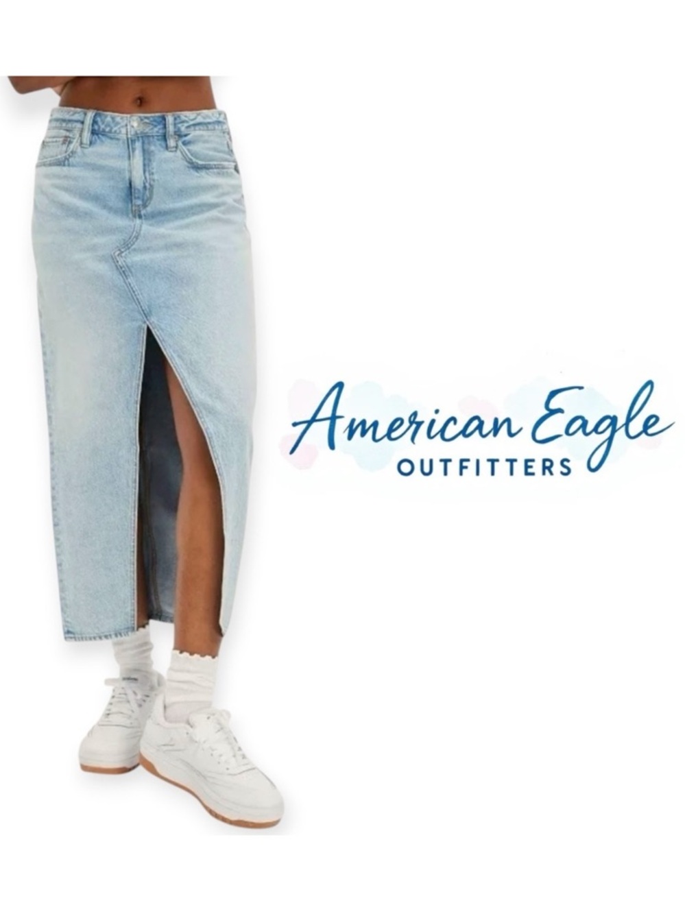 American Eagle Low Rise Denim Maxi Skirt 90’s y2k Size 6